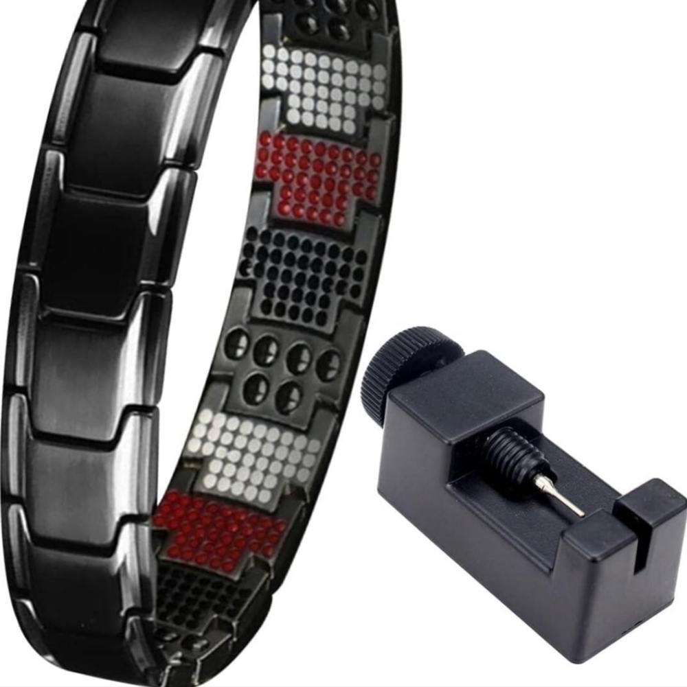 Black Magnetic Therapy Bracelet Fit Plus Ultra Strengh 20cm